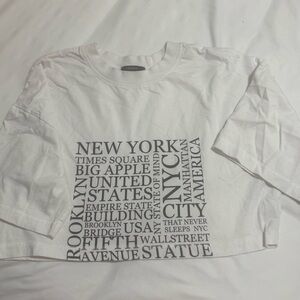 Forever 21 White NYC Text Crop Top